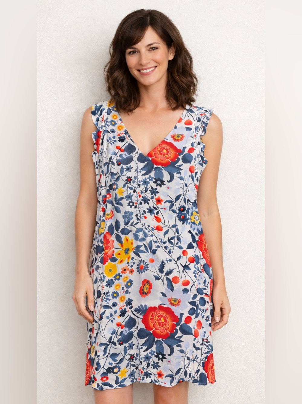 LOFT floral summer butterfly sleeveless Boho Garden Party Size small NWT